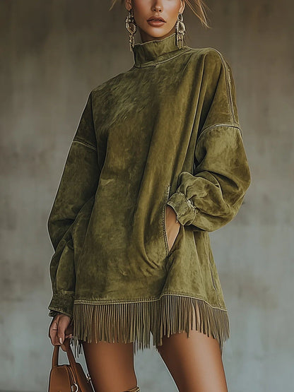 MAËLYS | Suede Fringe Dress