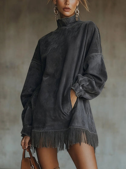 MAËLYS | Suede Fringe Dress