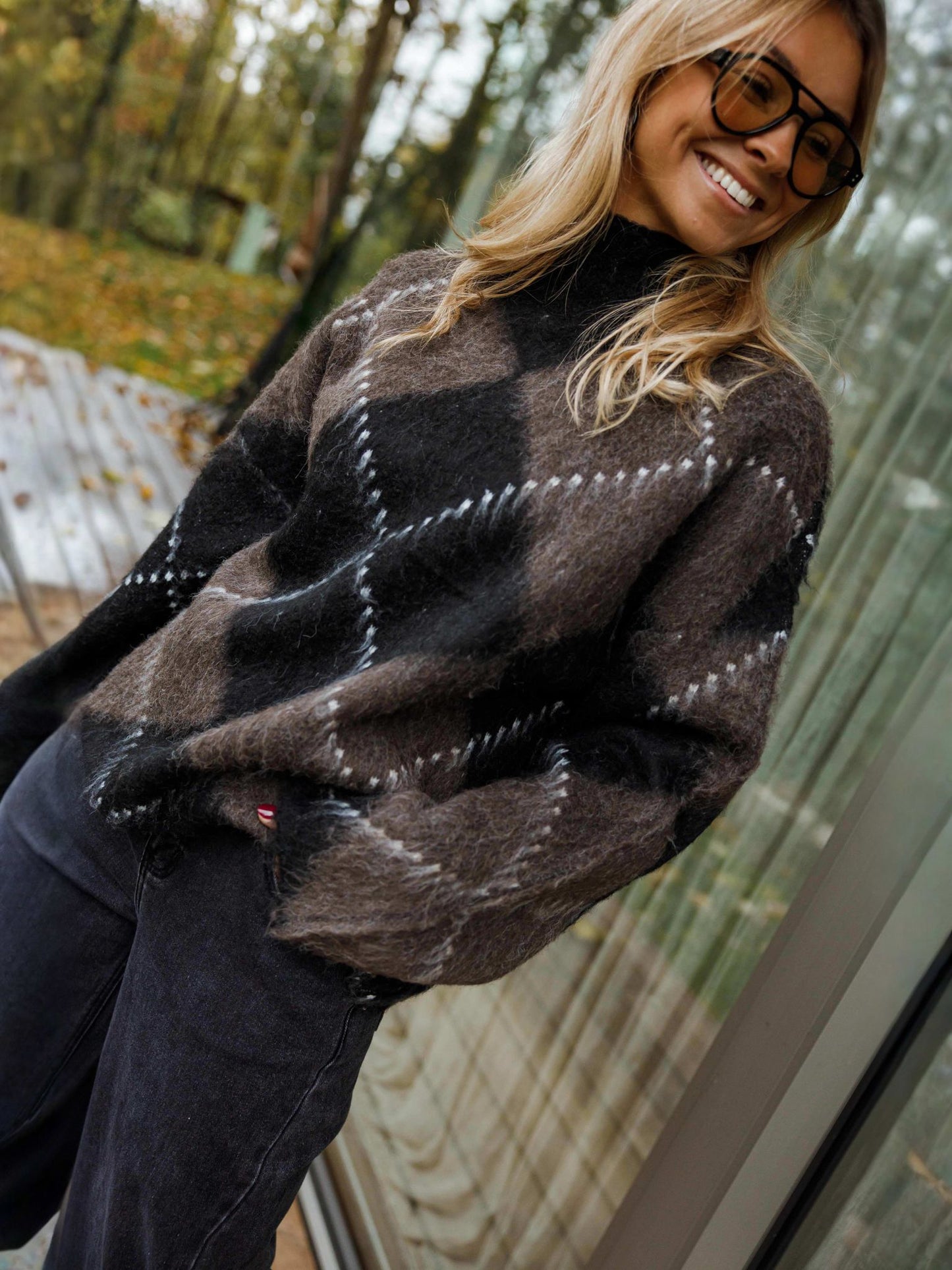 Checkered Soft Sweater