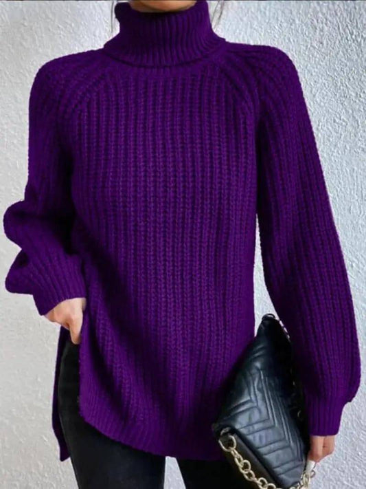 CHARLIE | Cozy Long Knit Turtleneck Sweater