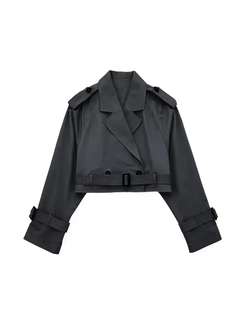 CAROLE | Chic Modern Short Trench Coat