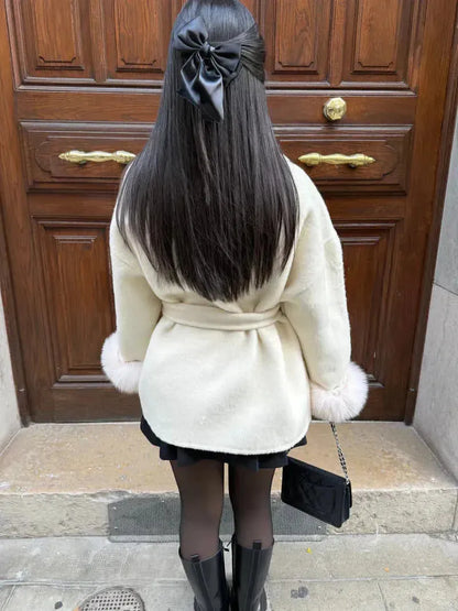 Chic Coat with Faux Fur Accents