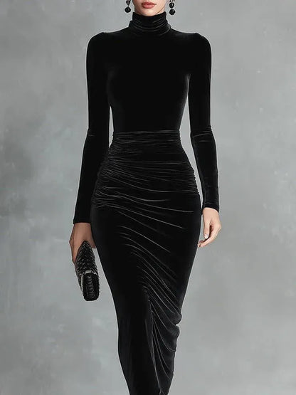 Chic Long Sleeve Evening Gown