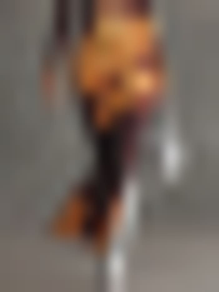 High Neck Cutout Bodycon Dress in Dark Purple Ombre Floral