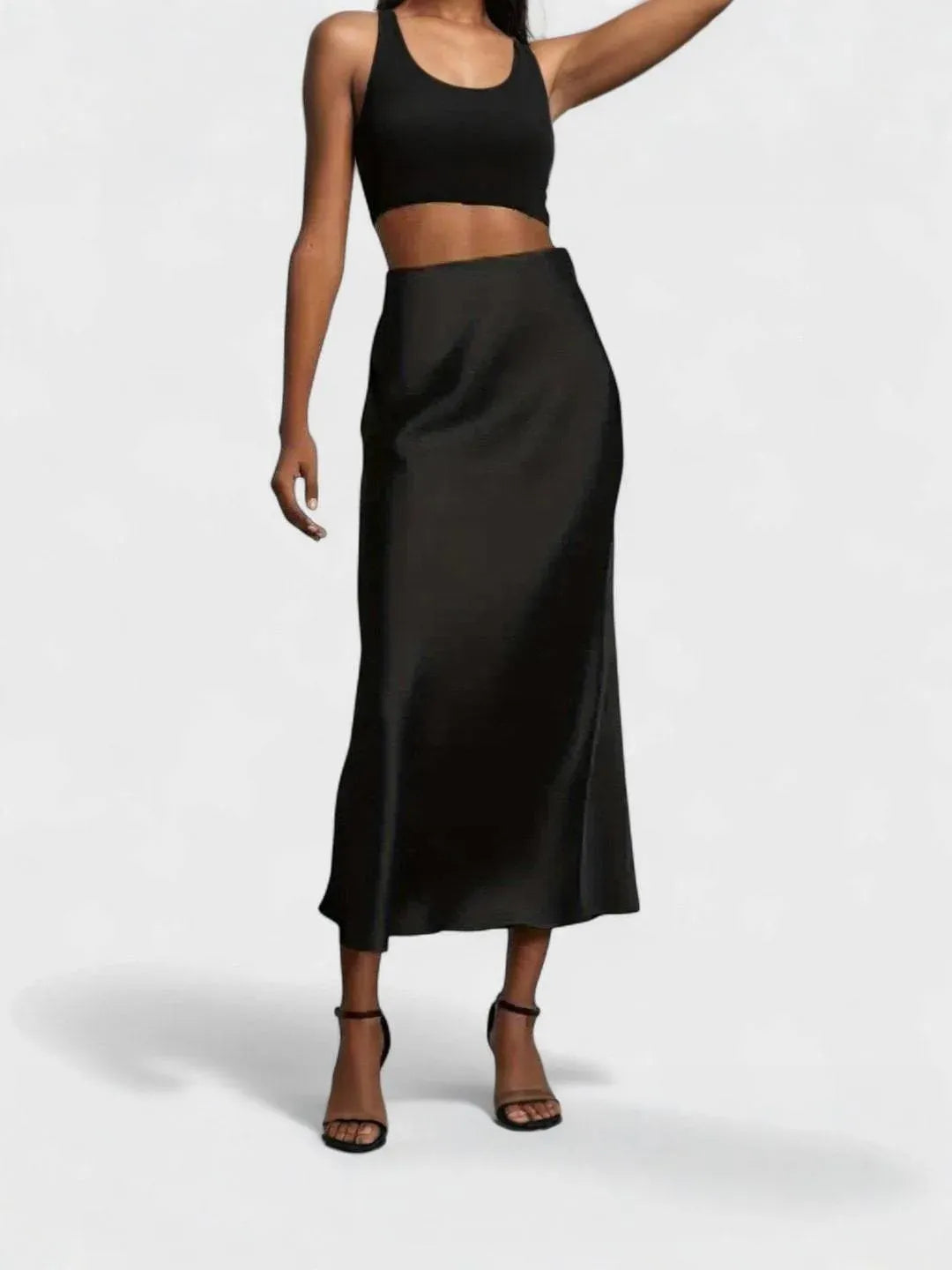 Midi Satin Skirt