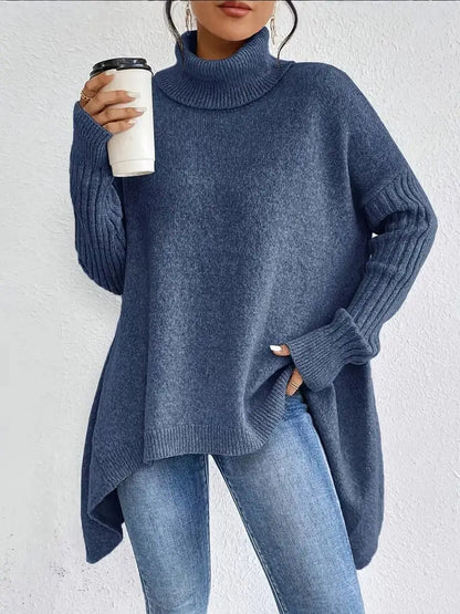 MANON | Soft Knit Asymmetrical High-Collar Sweater