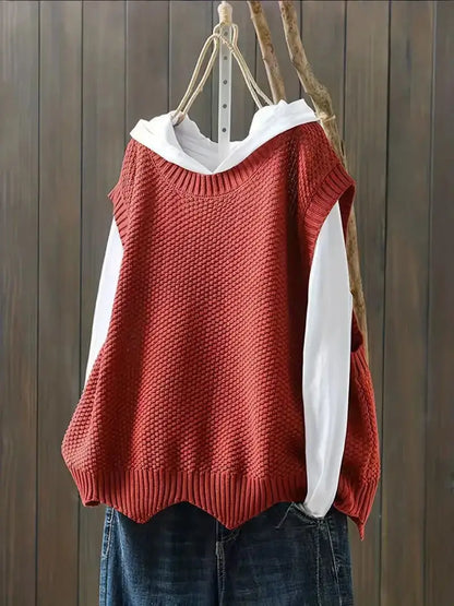 Women's Sleeveless Crew Neck Sweater
