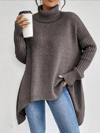 MANON | Soft Knit Asymmetrical High-Collar Sweater