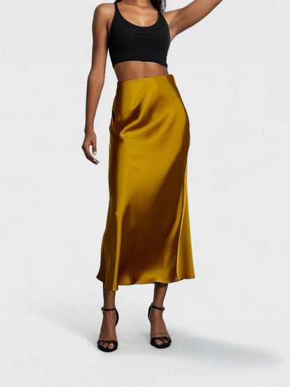 Midi Satin Skirt