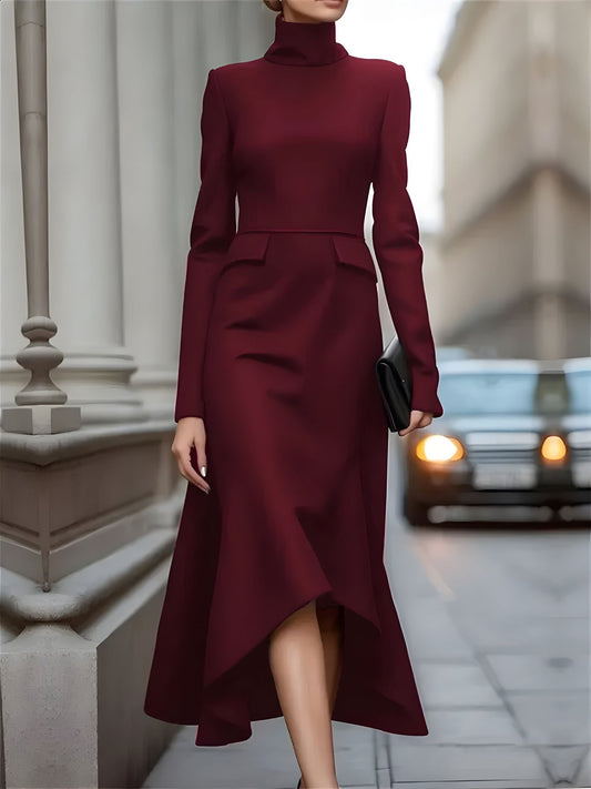ANASTASIA | Elegant High-Collared Long Dress
