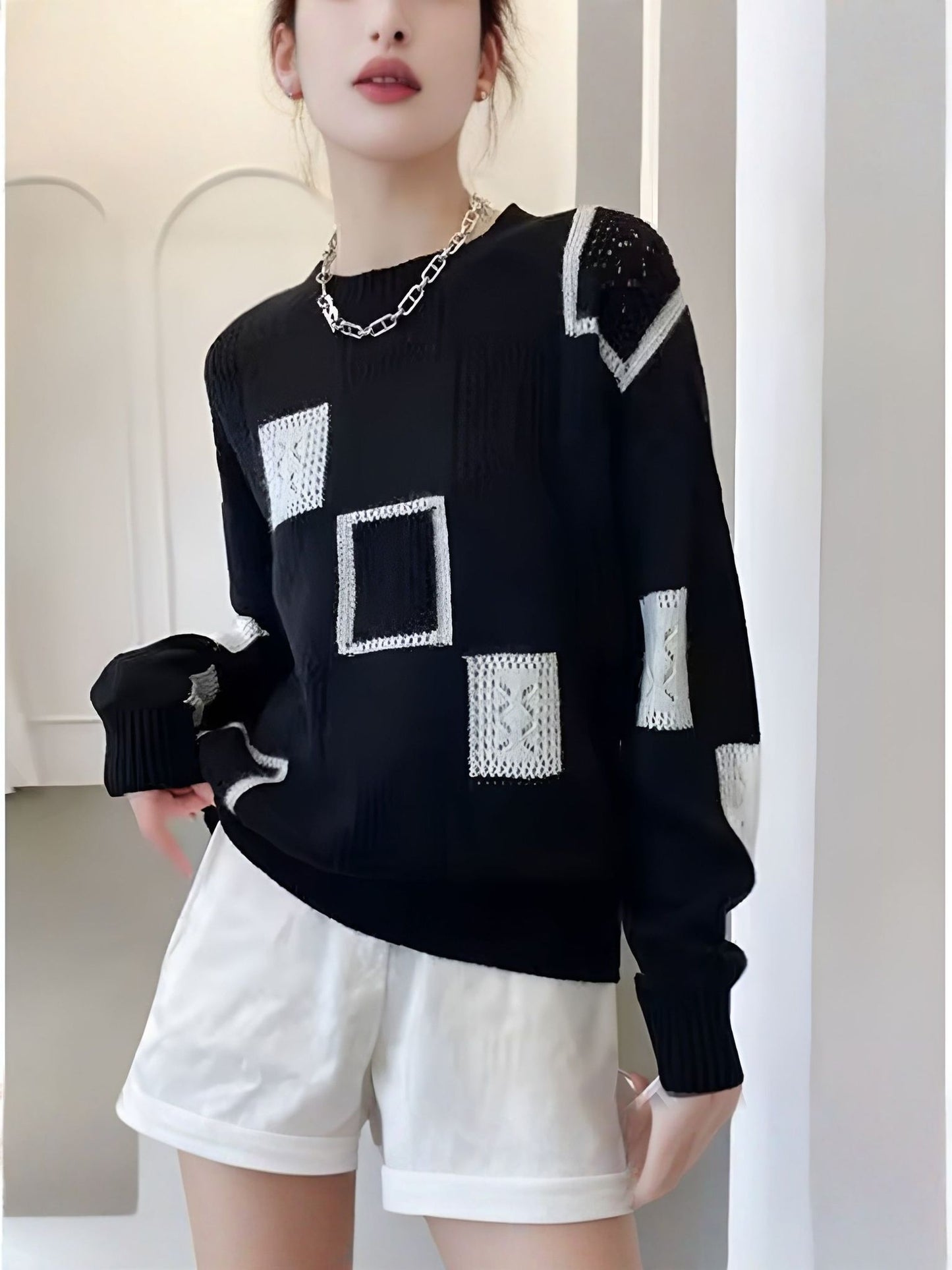 BRITT | Geometric Knit Sweater