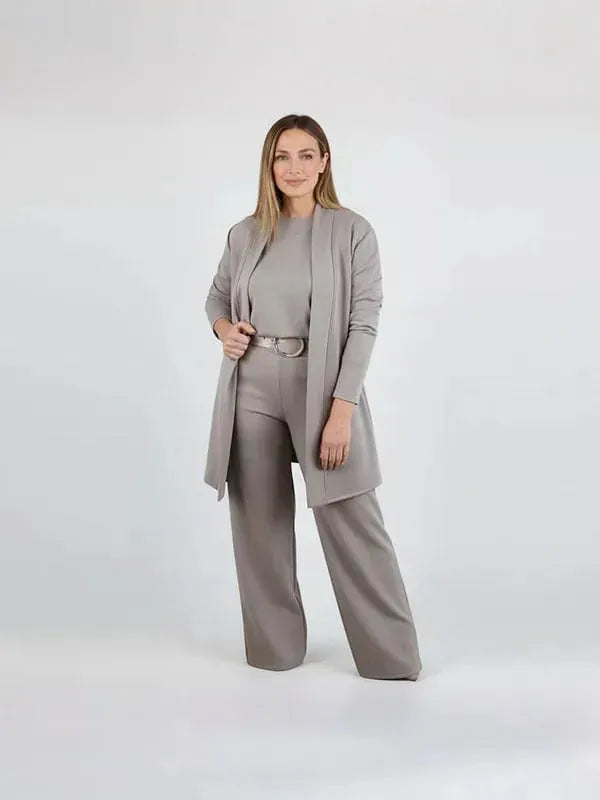 CLIONA | Stylish 3-Piece Stretch Knit Outfit