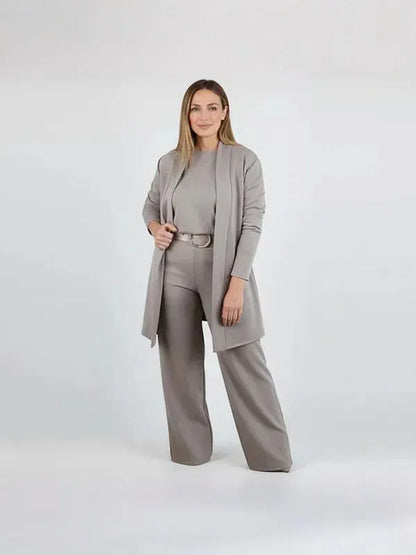 CLIONA | Stylish 3-Piece Stretch Knit Outfit