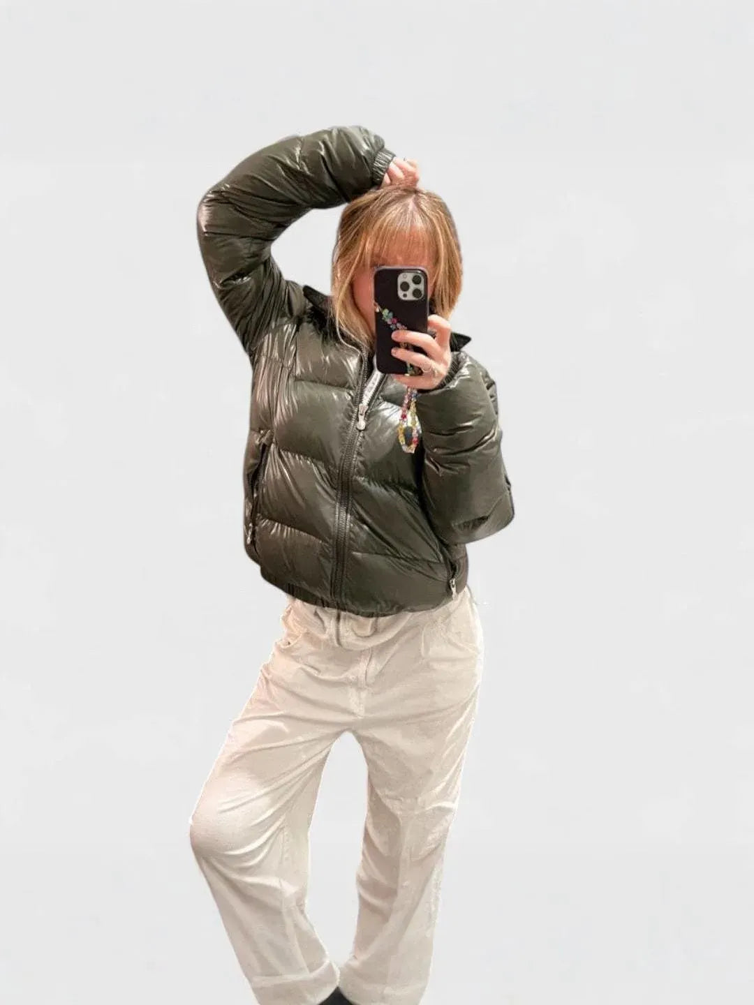 STEP | Sleek Short Shiny Down Jacket