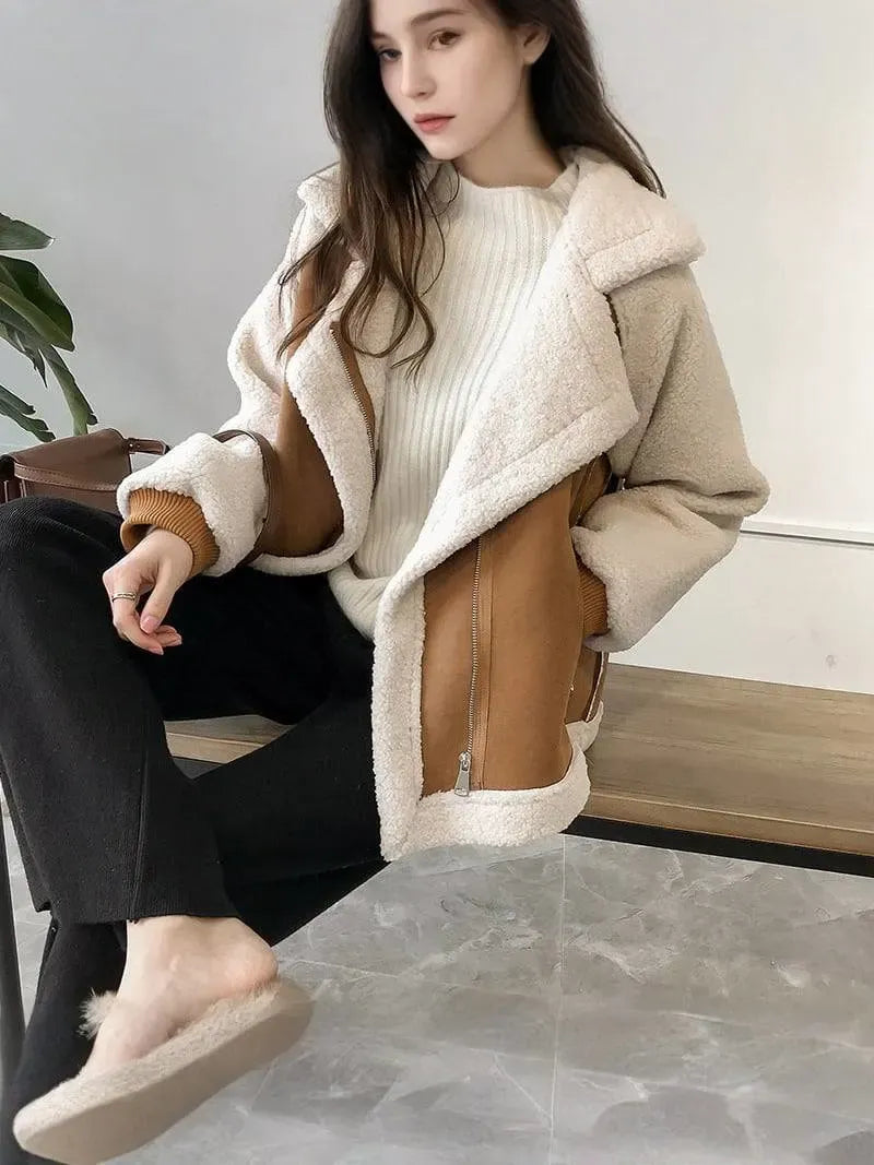 ELISA Women's Shearling Aviator Jacket