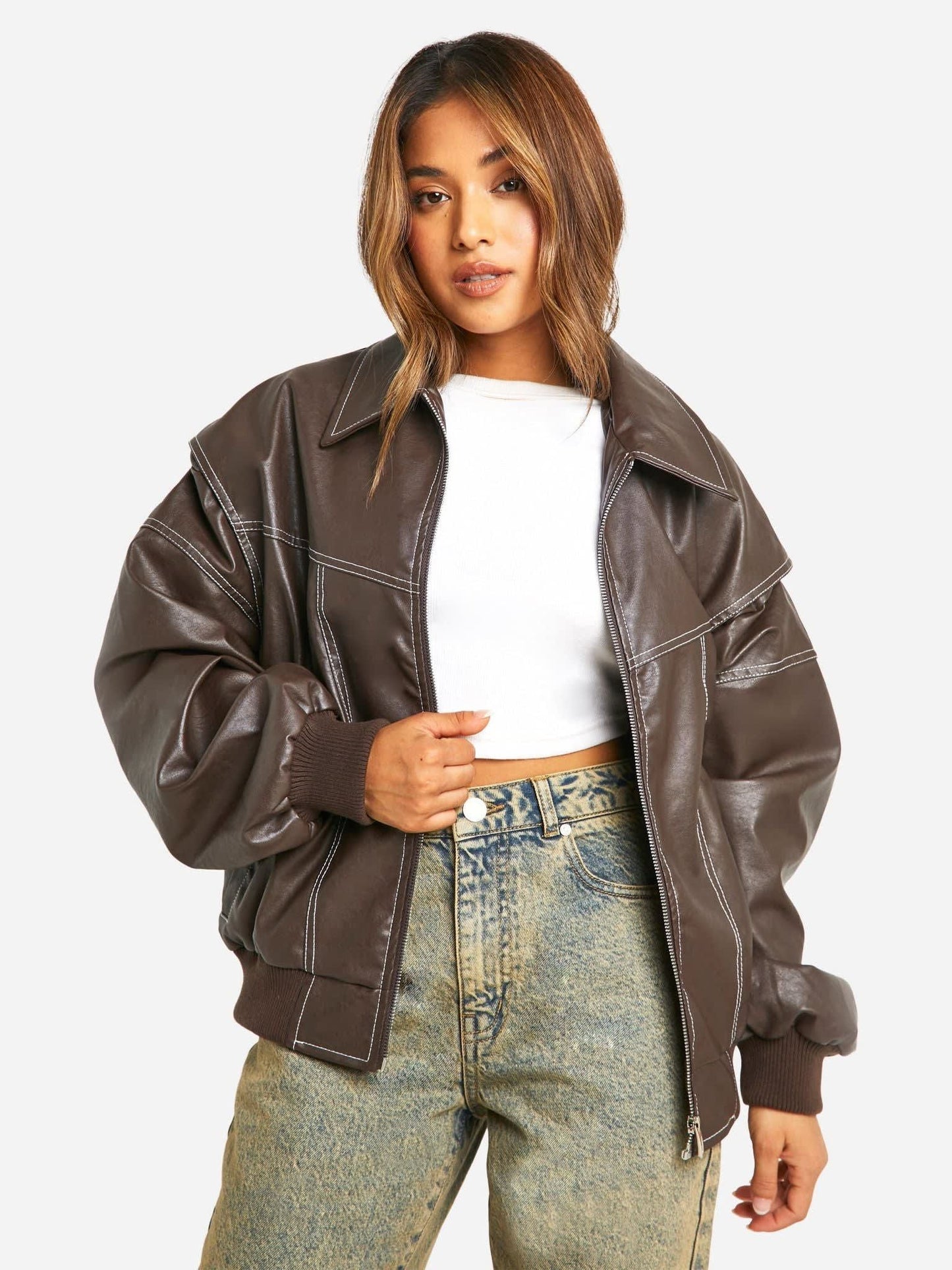 Leather Bomber Jacket