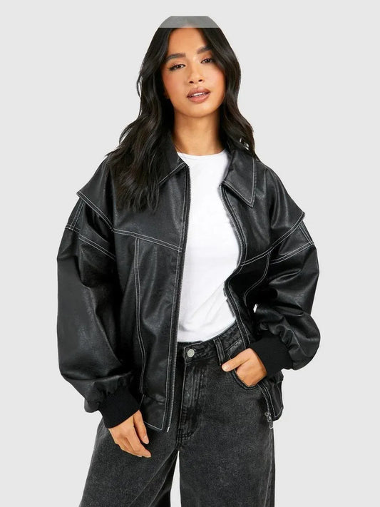 Leather Bomber Jacket