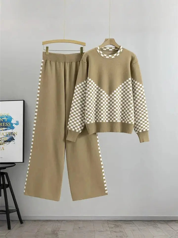 AMY | Stylish Knitted Sweater and Lounge Pants Set