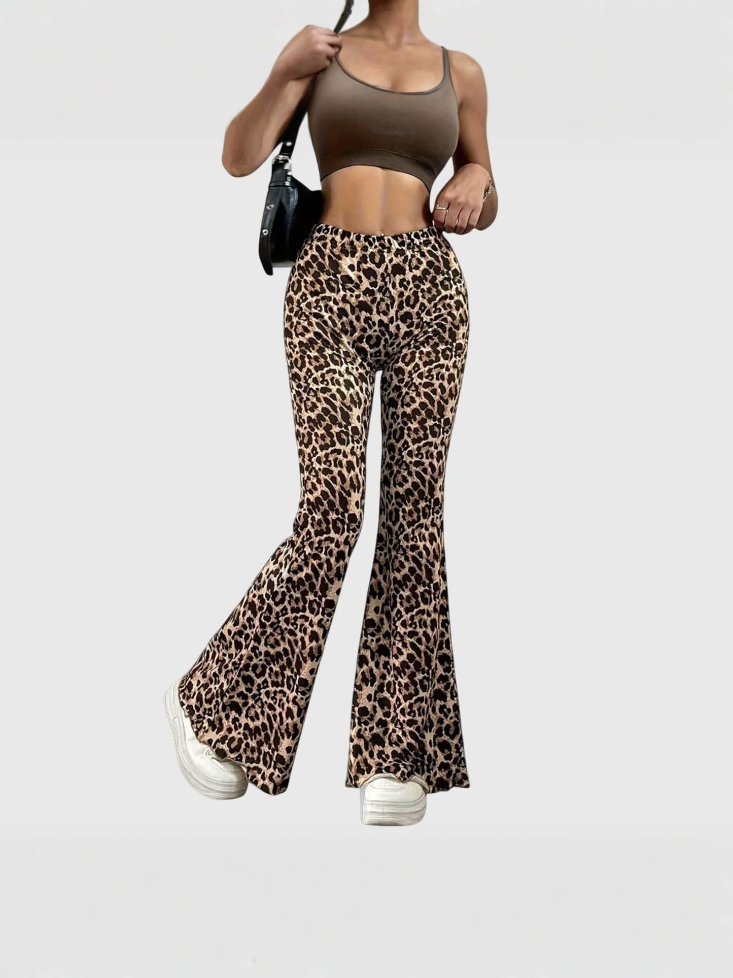 Leopard Print Flared Pants