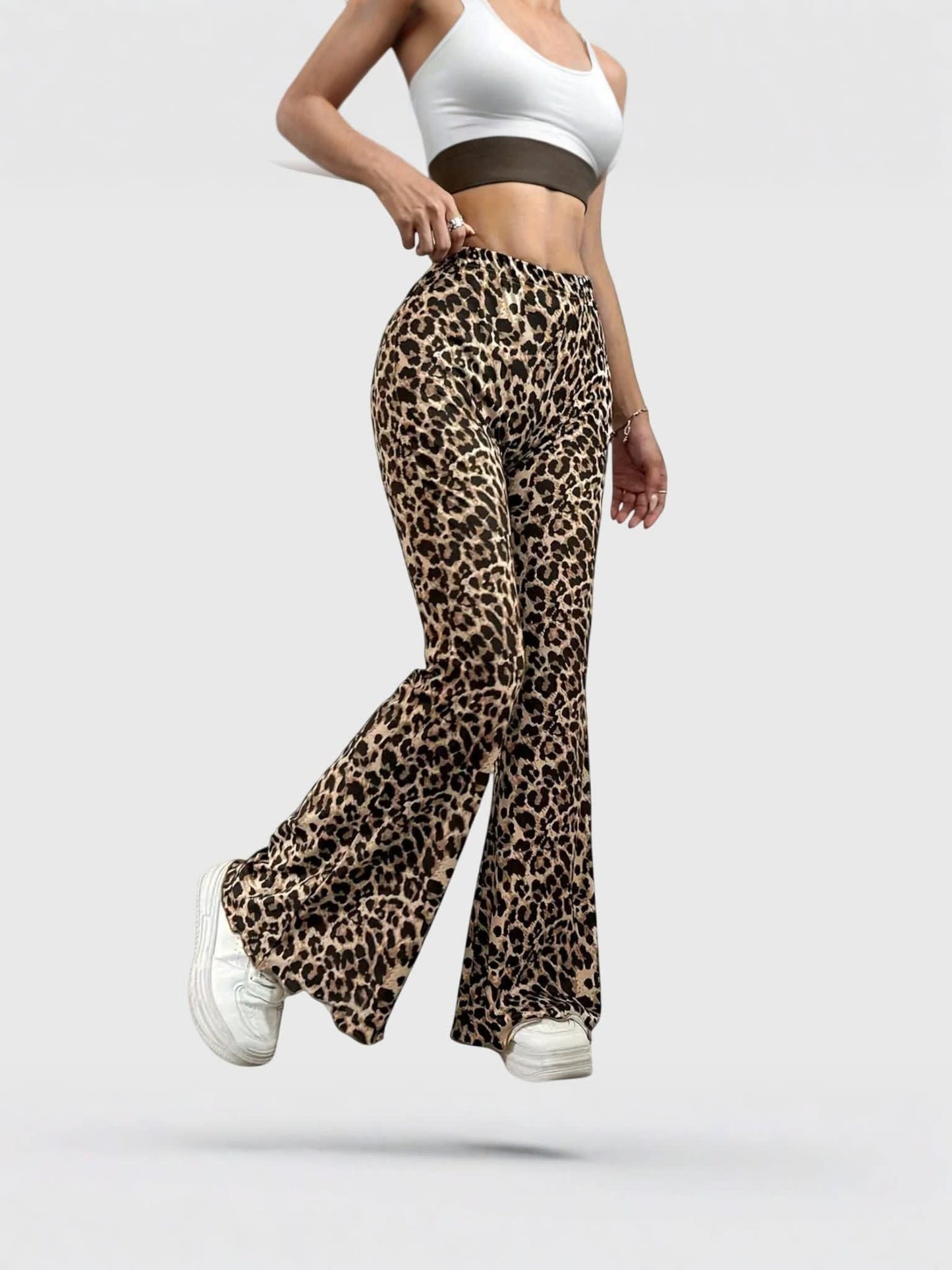 Leopard Print Flared Pants