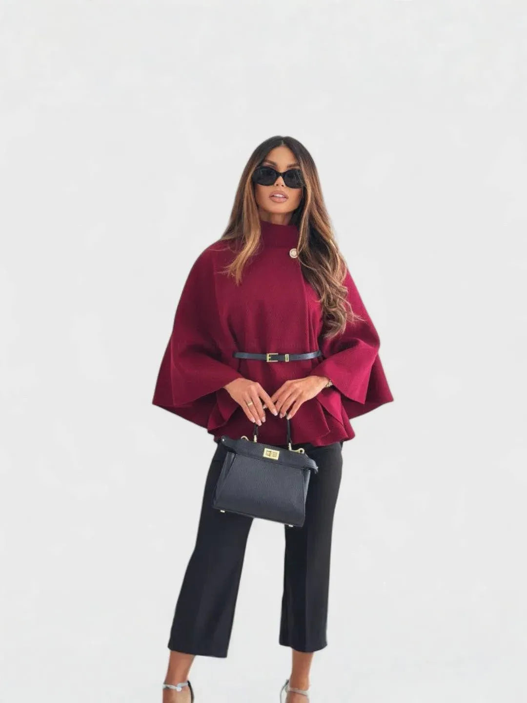 Stylish Butterfly Sleeve Jacket with Belt