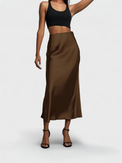 Midi Satin Skirt