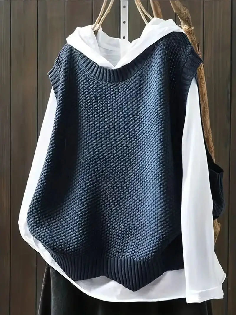 Women's Sleeveless Crew Neck Sweater