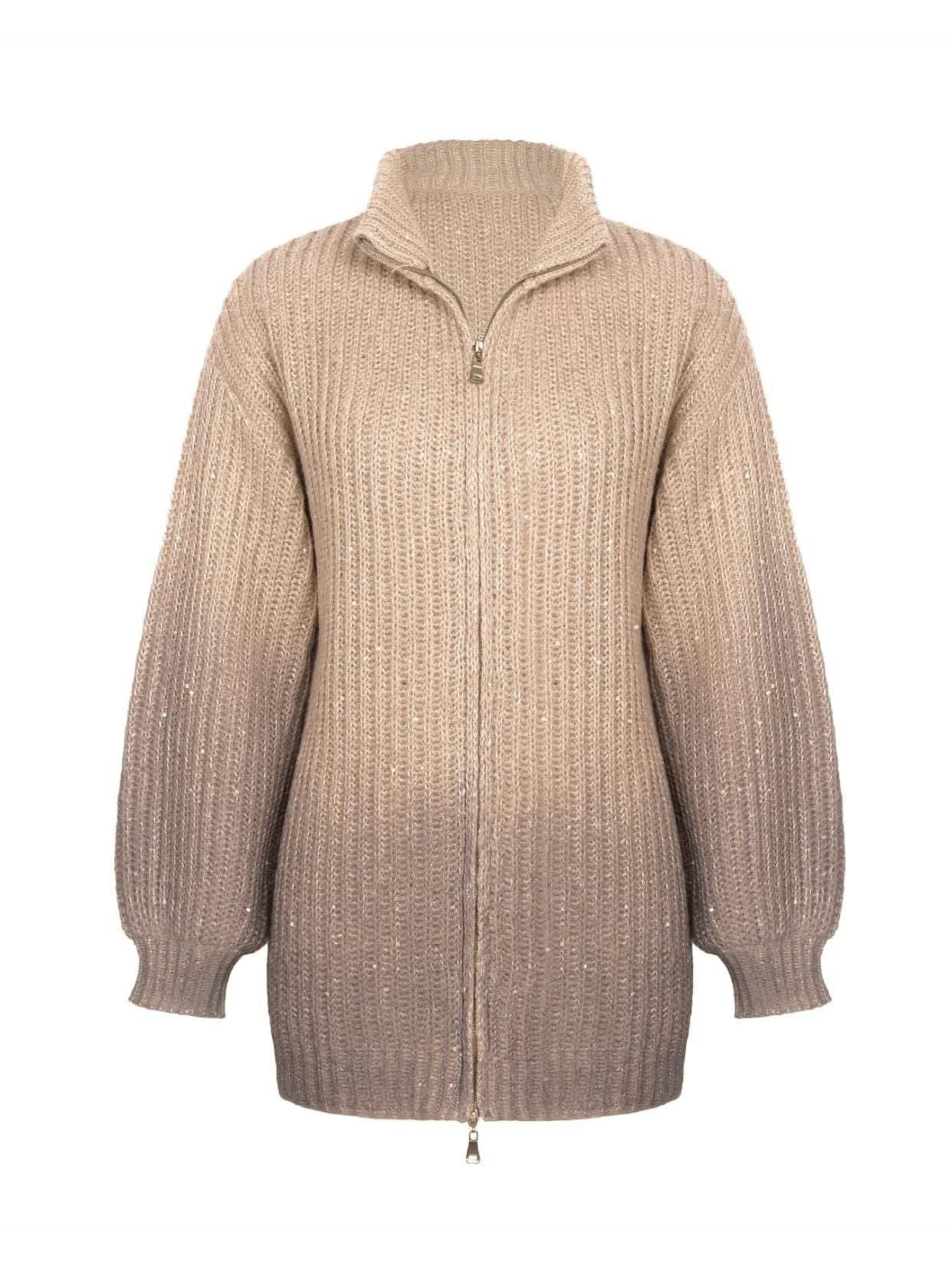 ZOÉ | Sequined Zip-Up Cardigan