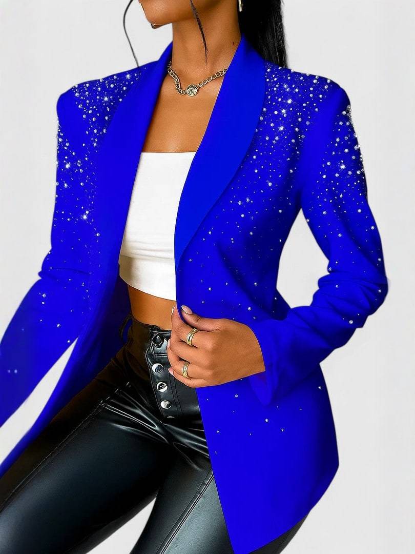 LILA | Chic Blazer with Pearl and Rhinestone Accents for a Sophisticated Style