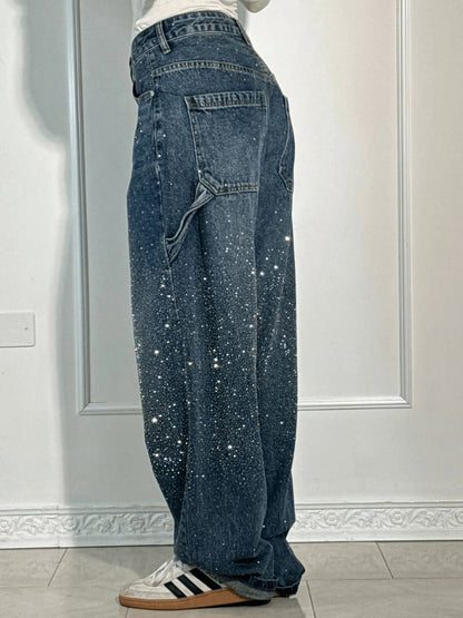 Glitter-Accent Balloon Jeans