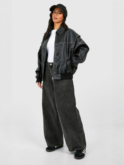 Leather Bomber Jacket