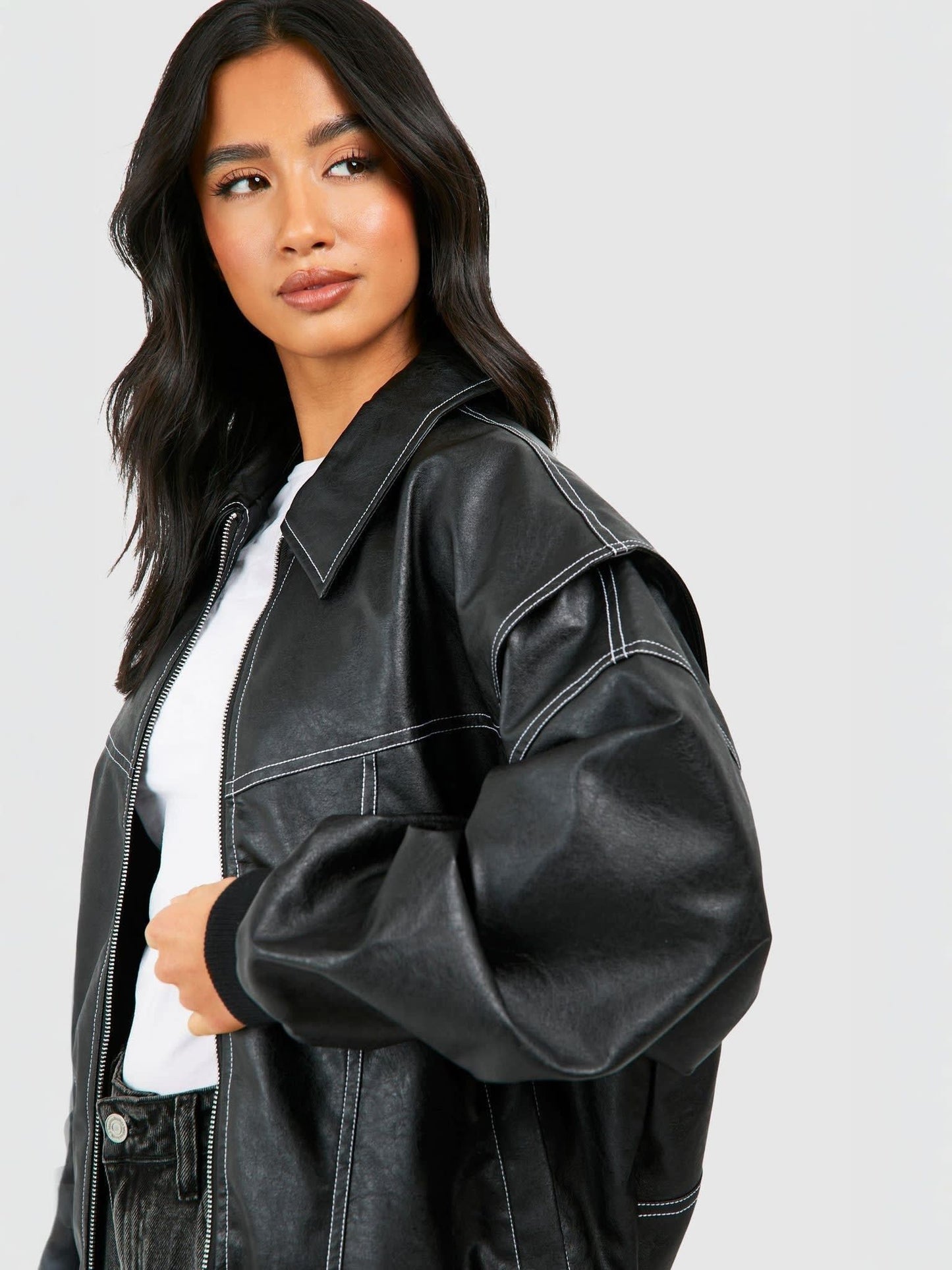 Leather Bomber Jacket