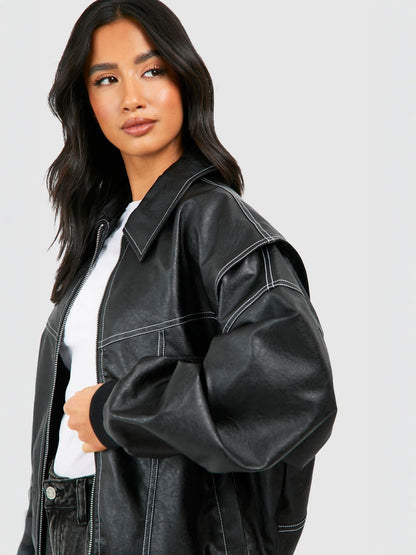 Leather Bomber Jacket