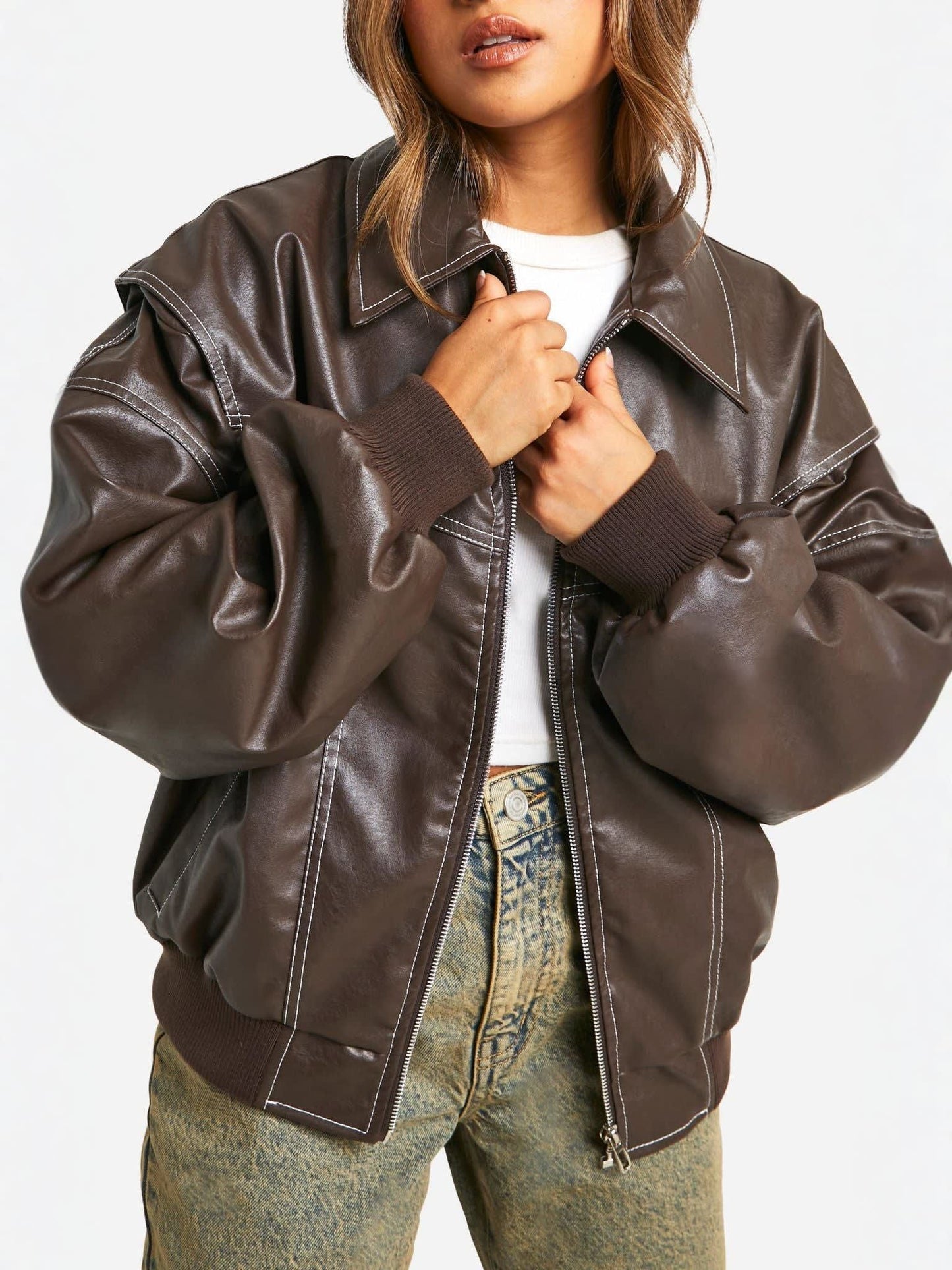 Leather Bomber Jacket