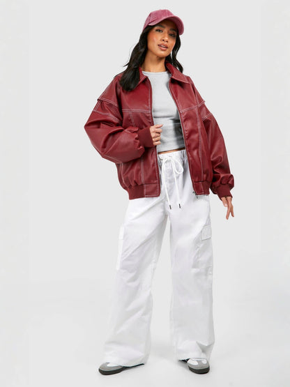 Leather Bomber Jacket