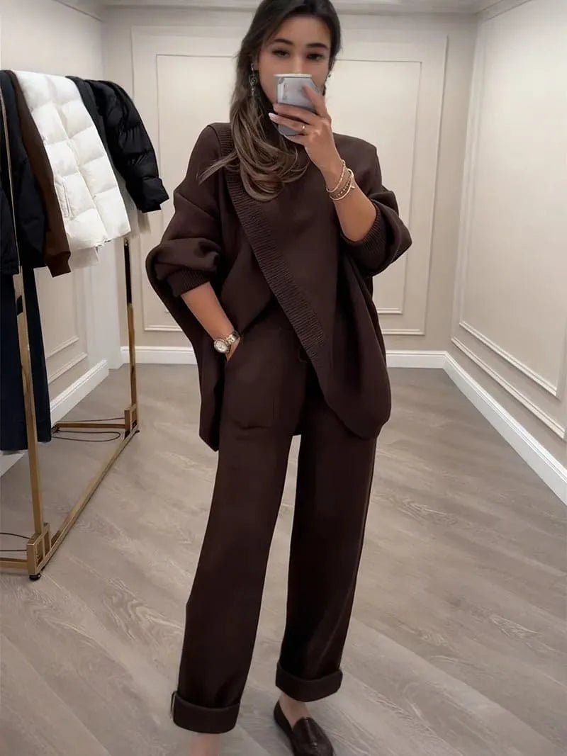 Oversized Two-Piece Sweater and Pants Set