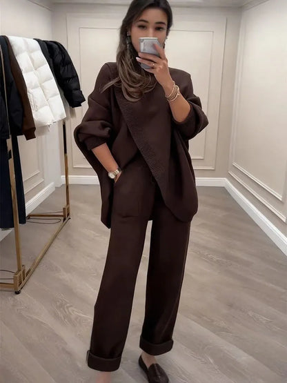Oversized Two-Piece Sweater and Pants Set