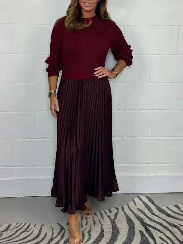 Chic Collared Pleated Dress for Women