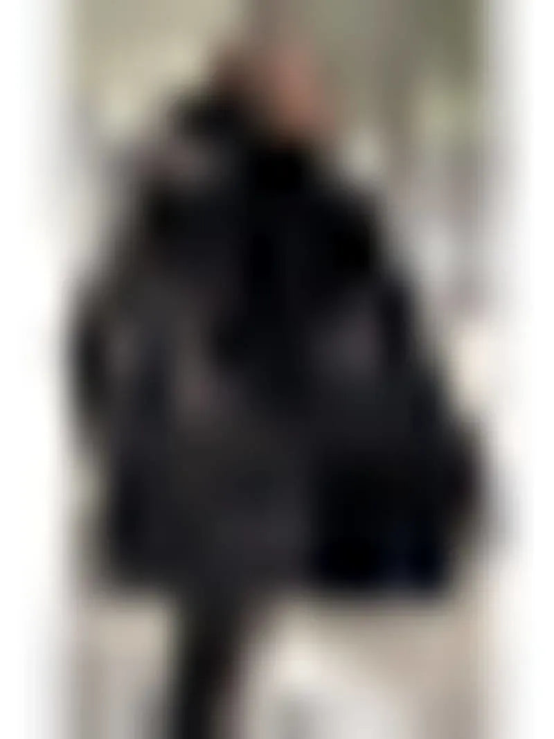 Oversized Hooded Patchwork Puffer Jacket