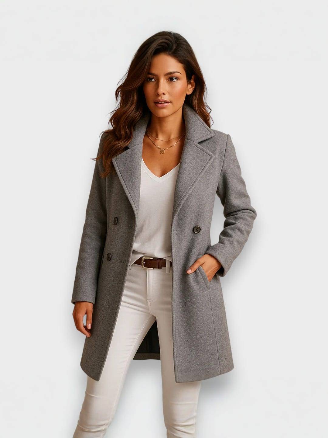 NORA | Classic Long Coat for Effortless Elegance