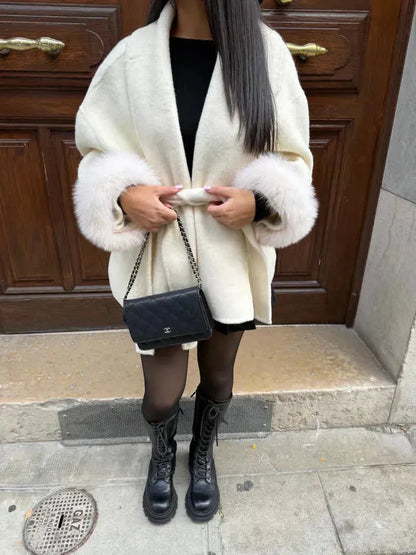 Chic Coat with Faux Fur Accents